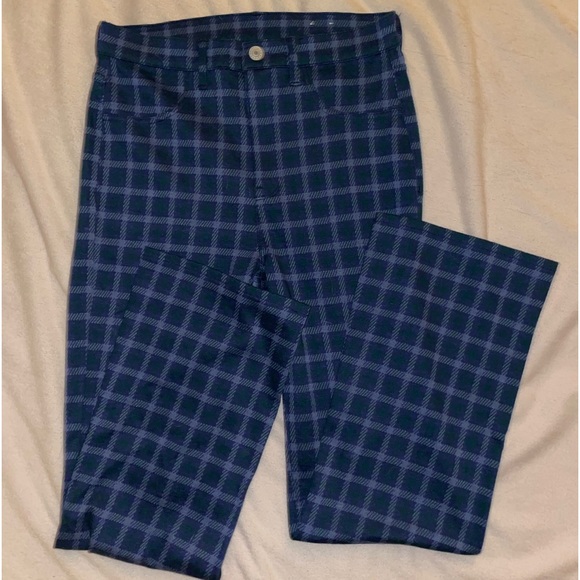 stretchy blue plaid american eagle pants! - Picture 1 of 5